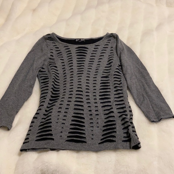 Express Sweaters - Express 3/4 length Sweater distressed